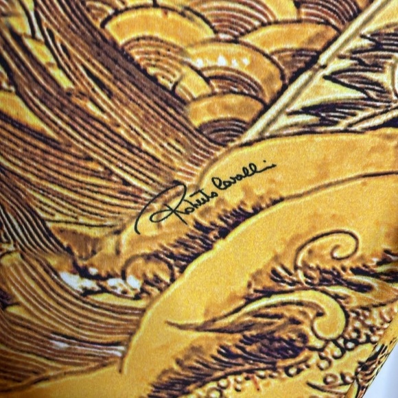 Roberto Cavalli | Women’s Gold Baroque Dragon Print Dress - Picture 6 of 7